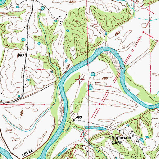 Topographic Map of Epperson Island, MO