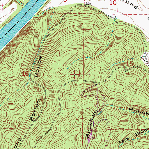 Topographic Map of Sweat Hollow, AR