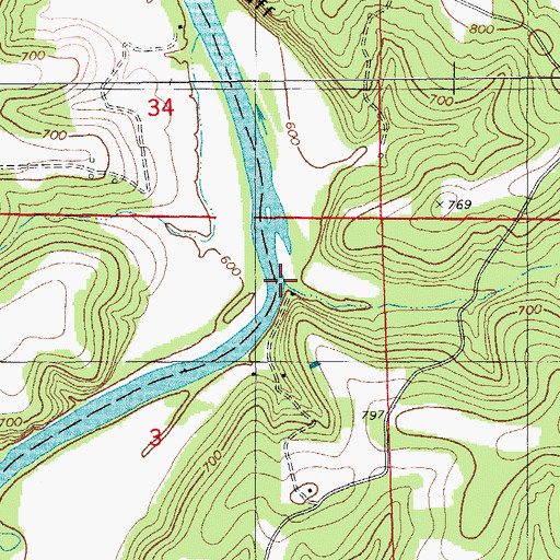 Topographic Map of Hallaway Hollow, MO
