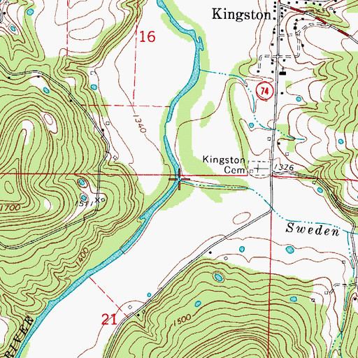 Topographic Map of Sweden Creek, AR