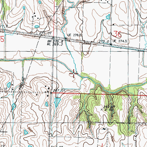 Topographic Map of Moccasin Creek, MO