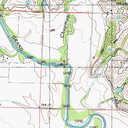 Topographic Map of Chapman Branch, MO