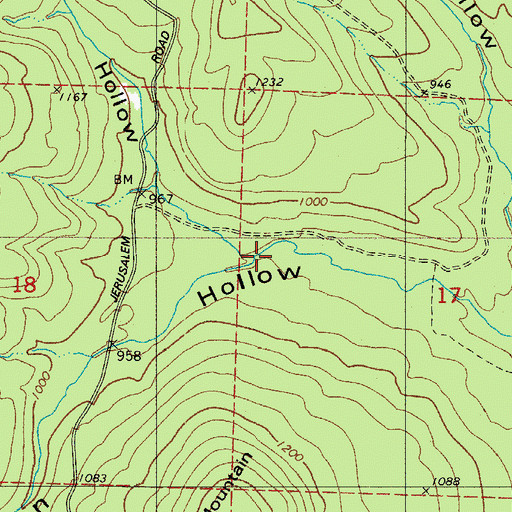 Topographic Map of Sweden Hollow, AR