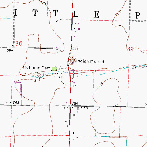 Topographic Map of Indian Mound, MO