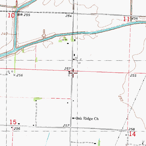 Topographic Map of Oak Ridge, MO