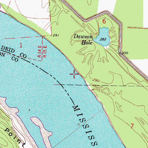 Topographic Map of La Forge Revetment (historical), MO