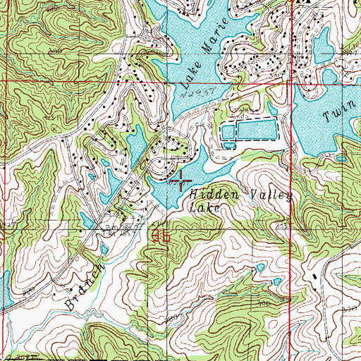 Topographic Map of Hidden Valley Lake, MO