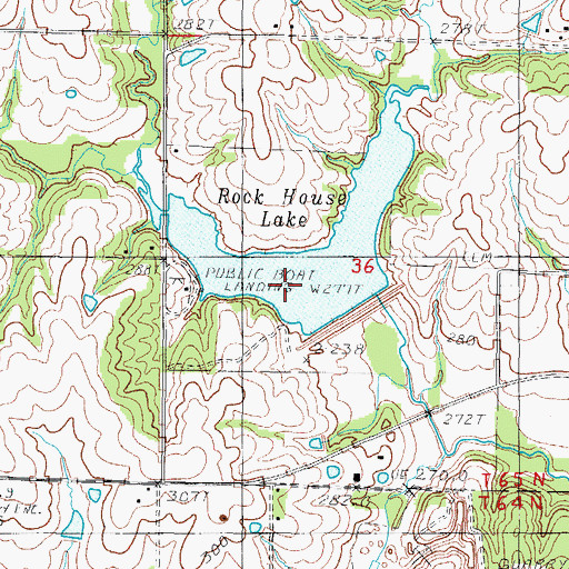 Topographic Map of Rock House Lake, MO