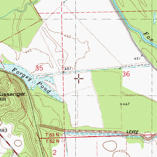 Topographic Map of Brushy Pond (historical), MO