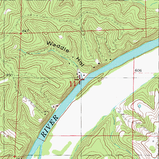 Topographic Map of Waddle Hollow, MO