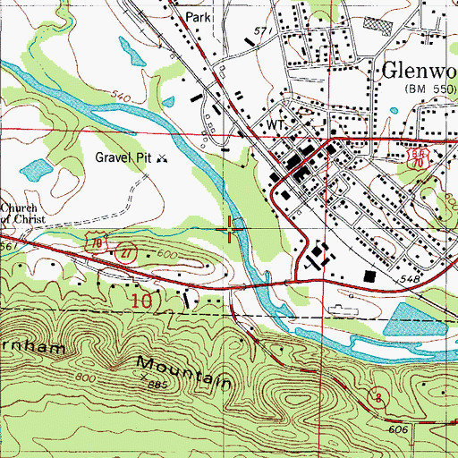 Topographic Map of Sweetwater Creek, AR