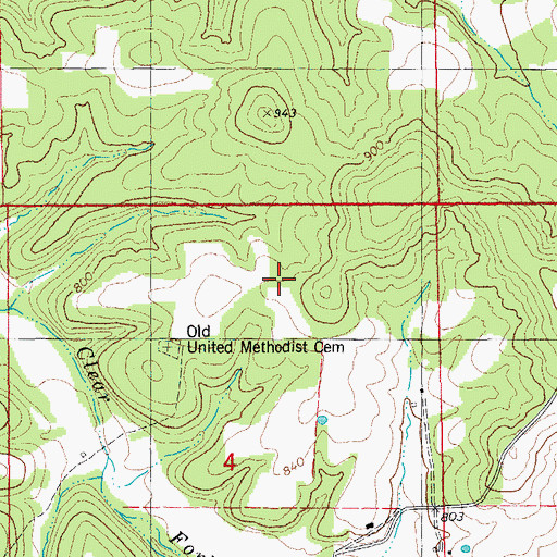 Topographic Map of Douglas Hollow, MO