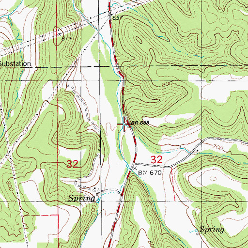 Topographic Map of Sulphur Branch, MO