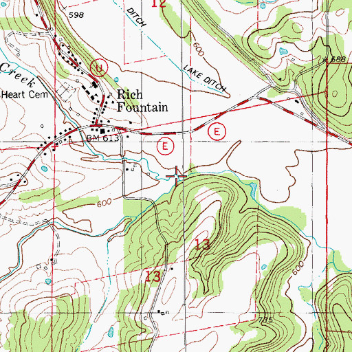 Topographic Map of Buchler Creek, MO