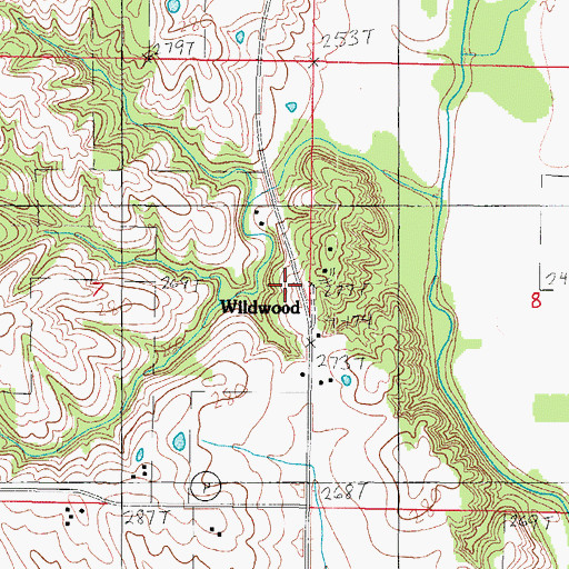 Topographic Map of Wildwood, MO