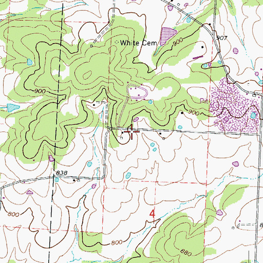 Topographic Map of Gabriels Mills, MO