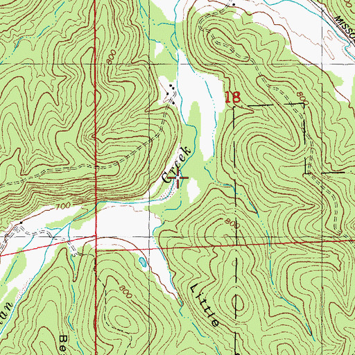 Topographic Map of Little Sugar Camp Hollow, MO