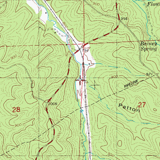 Topographic Map of Patton Hollow, MO