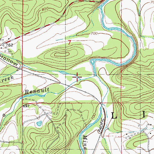 Topographic Map of Liberty Hollow, MO