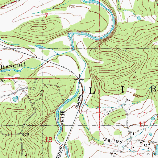 Topographic Map of Valley of Eden, MO