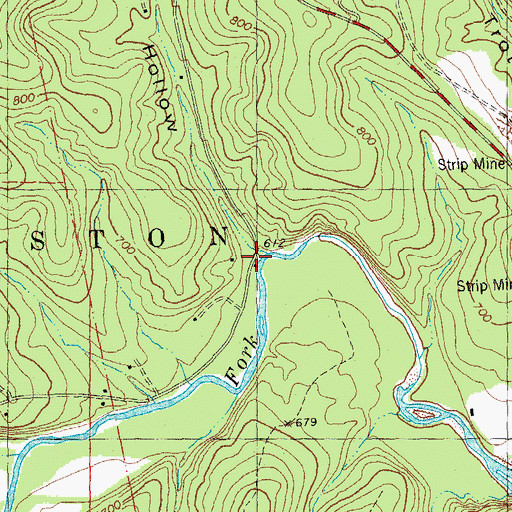 Topographic Map of Coon Hollow, MO