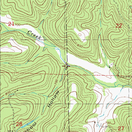 Topographic Map of Clifton School Hollow, MO