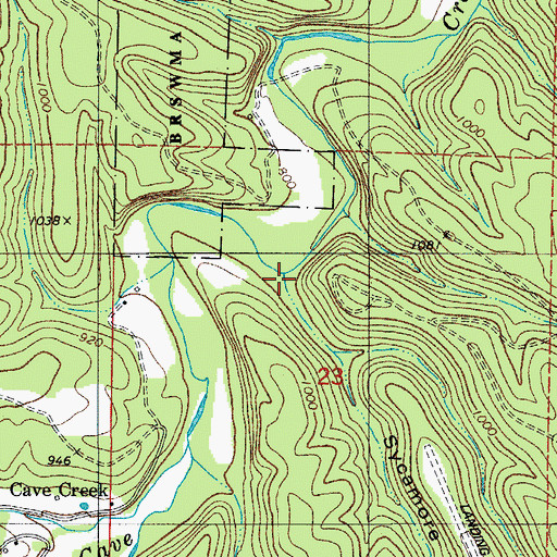 Topographic Map of Sycamore Hollow, AR