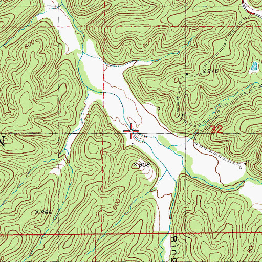 Topographic Map of Ring Hollow, MO