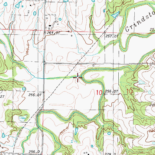 Topographic Map of Peach Creek, MO