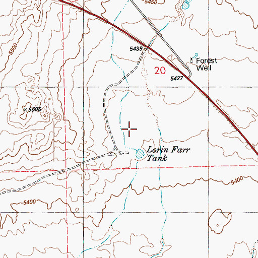 Topographic Map of Lorin Farr Tank, AZ