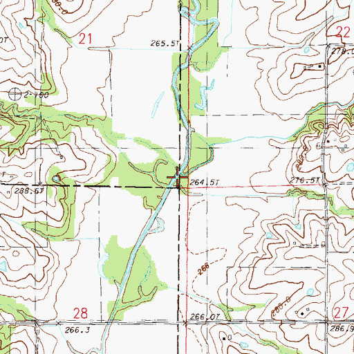 Topographic Map of Bays Branch, MO