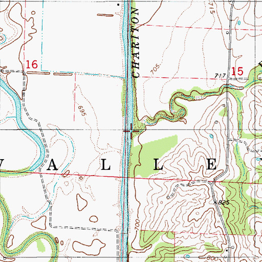 Topographic Map of Ward Branch, MO