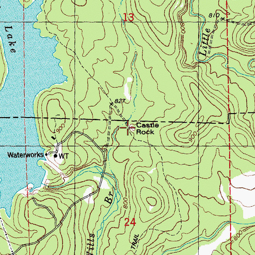 Topographic Map of Castle Rock, MO