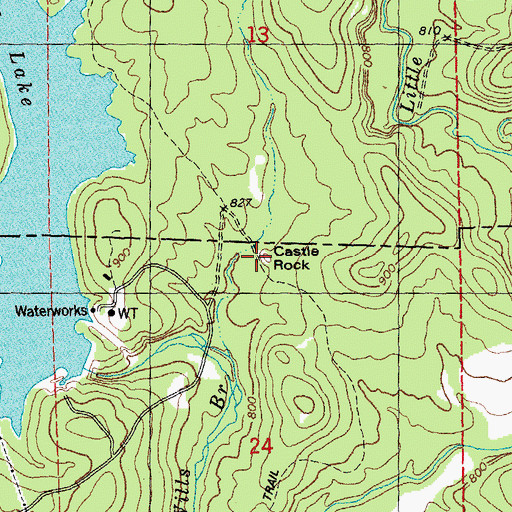 Topographic Map of Castle Rock, MO