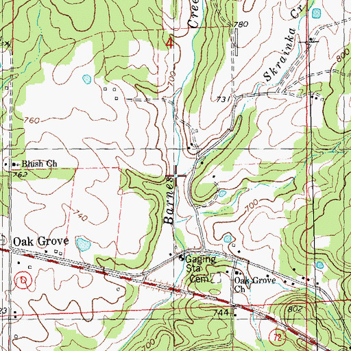 Topographic Map of Skrainka Creek, MO