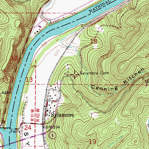 Topographic Map of Sylamore Cemetery, AR