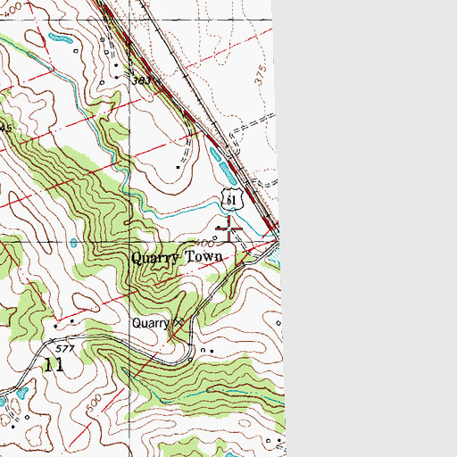Topographic Map of Quarry Town, MO