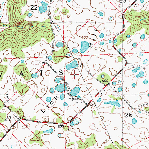 Topographic Map of Lick Hill, MO