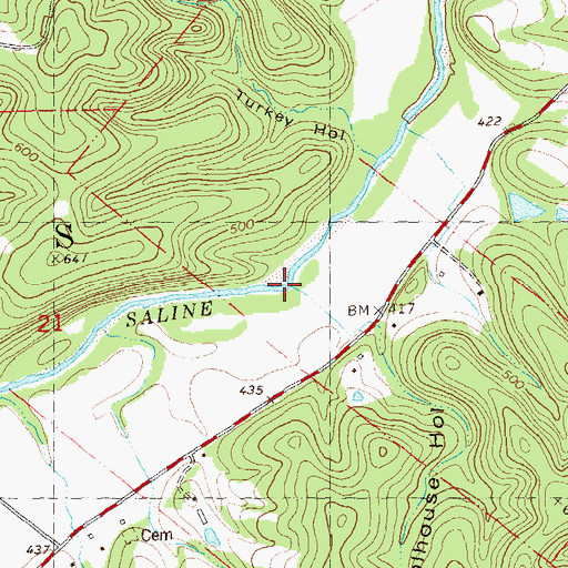 Topographic Map of Schoolhouse Hollow, MO