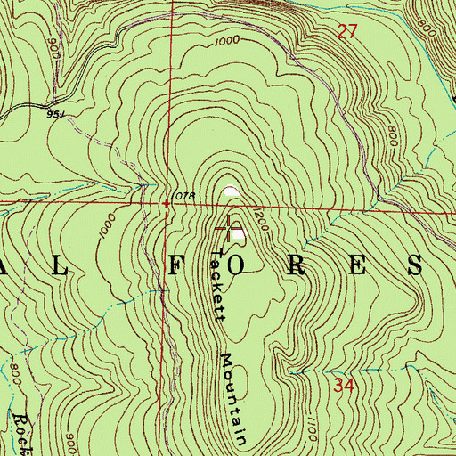 Topographic Map of Tackett Mountain, AR