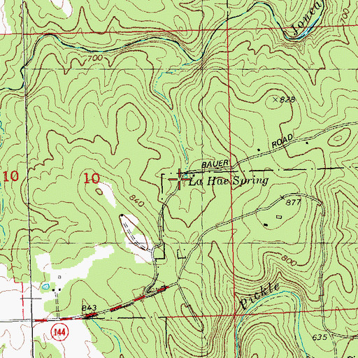Topographic Map of La Hae Spring, MO