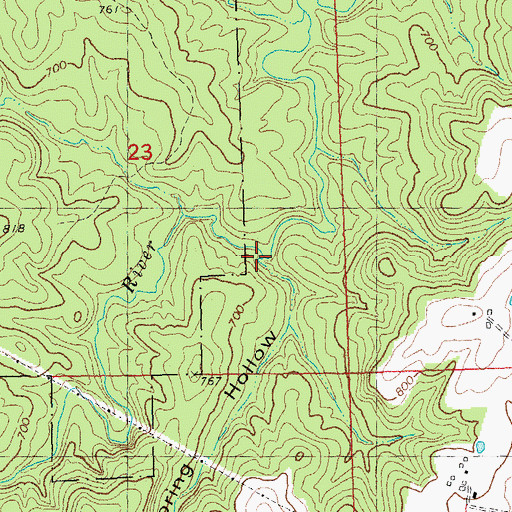 Topographic Map of Big Spring Hollow, MO