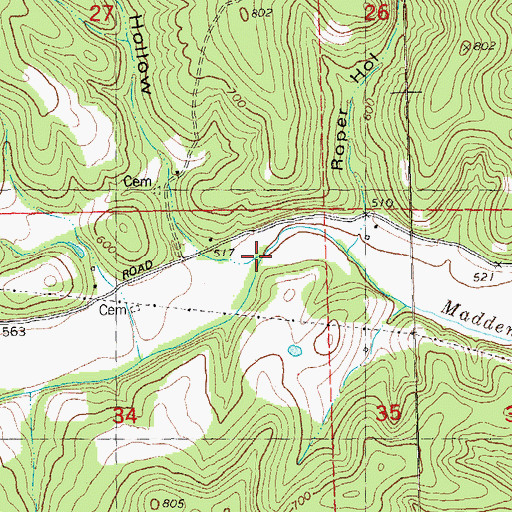 Topographic Map of Basler Hollow, MO