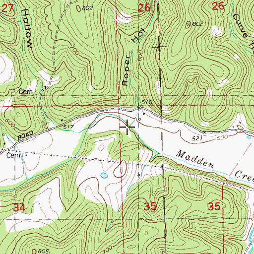 Topographic Map of Roper Hollow, MO
