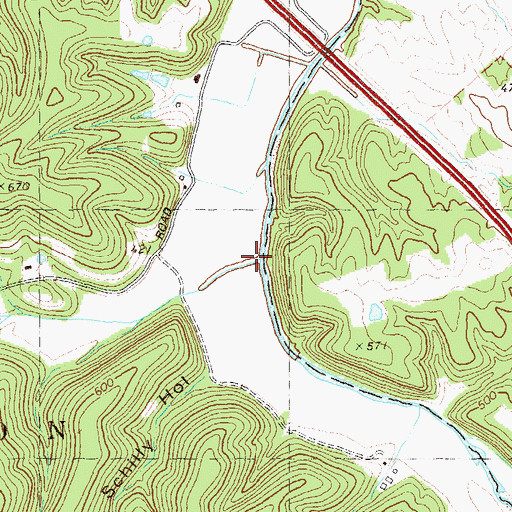 Topographic Map of Coots Creek, MO