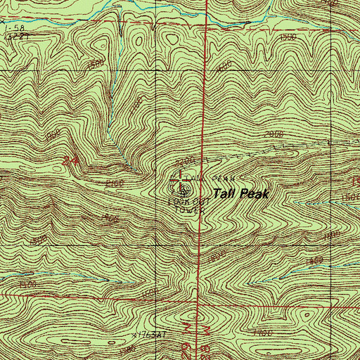 Topographic Map of Tall Peak, AR