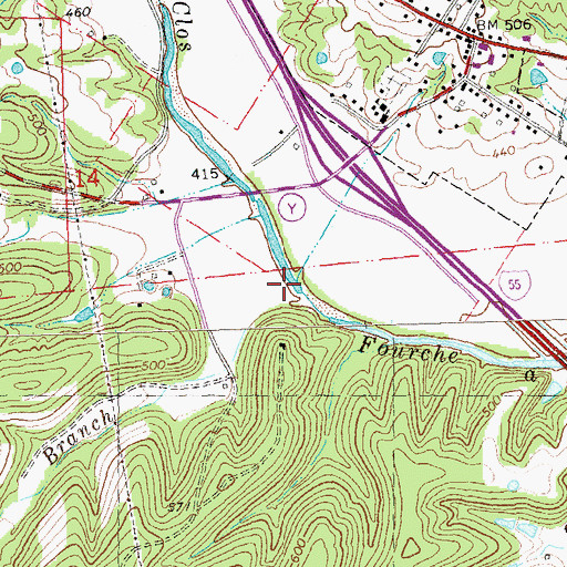 Topographic Map of Carpenter Branch, MO