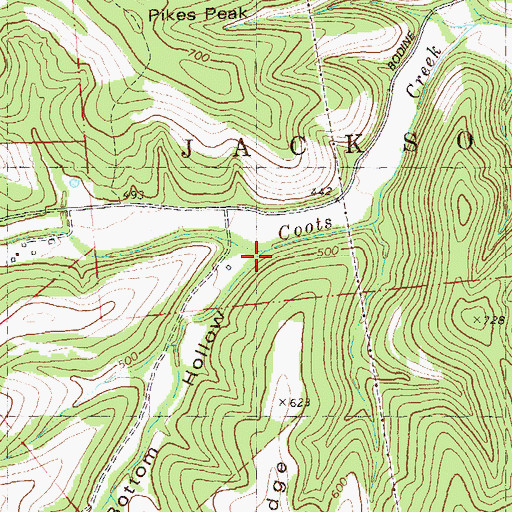 Topographic Map of Siebert Bottom Hollow, MO