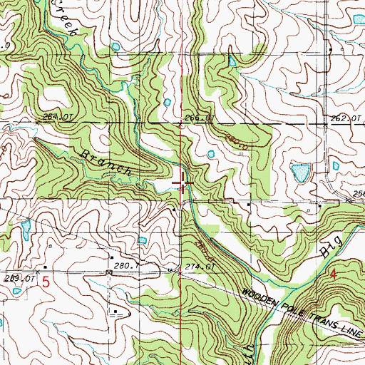 Topographic Map of Van Over Branch, MO