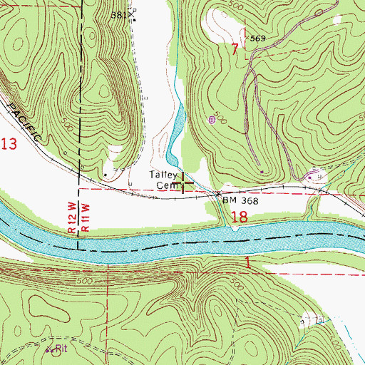 Topographic Map of Talley Cemetery, AR